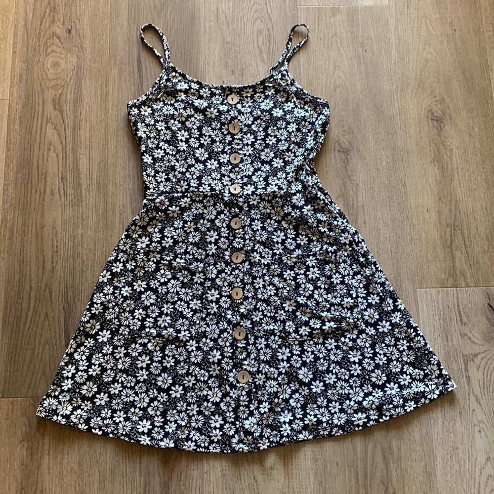 Floral, daisies mini dress